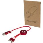 Alasia 30 cm 5-in-1 Kabel aus recyceltem Kunststoff für Datenübertragung und 27W Schnellladung Rot