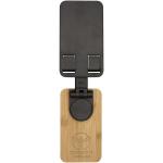 Alfirk recycled plastic foldeable desk phone stand with bamboo details Black