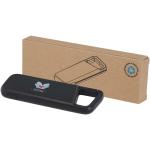 Alkes 5000 mAh 12W recycled plastic water resistant power bank with carabiner Black