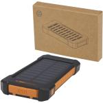 Altair 5000 mAh 10W recycled plastic rugged solar power bank with built-in torch Black