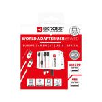 SKROSS® MUV AC65PD world adapter with USB-C cable White