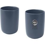 Male 350 ml Keramiktassen – 2er-Set, matt, hellblau Hellblau, Drücker blau