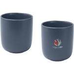 Male 200 ml ceramic cups with matt finish - set of 2 Light blue/blue pusher