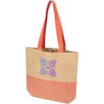 Rhythm straw paper tote bag 10L Brick