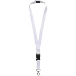 Balta recycled PET lanyard with safety buckle, white White | 10mm