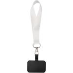 Gaby Mini Lanyard aus RPET mit Telefonhalterung und Sublimationsdruck Schwarz/weiss