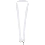 Leia sublimation RPET lanyard with 2 keyrings, white White | 10mm