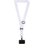 Lyra Verstellbares Lanyard aus RPET mit Telefonhalterung und Sublimationsdruck Schwarz/weiss