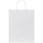 Kraftpapiertasche 80 g/m² mit gedrehten Griffen – 25 × 11 × 32 cm Weiß