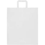 Kraft 80–90 g/m² Papiertasche mit flachen Griffen – 32 × 17 × 39 cm Weiß