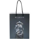 Handgefertigte 170 g/m² Integra-Papiertüte mit Kunststoff Kordelgriffen – 18 × 9 × 23 cm Weiß/schwarz