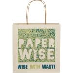 Agricultural waste 150 g/m2 paper bag with twisted handles - small White