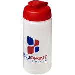 Baseline® Plus 500 ml flip lid sport bottle Transparent red