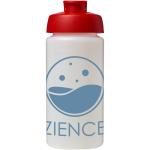 Baseline® Plus grip 500 ml Sportflasche mit Klappdeckel Transparent rot