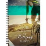 Desk-Mate® A5 Hardcover Tagebuch, undatiert Weiß/schwarz