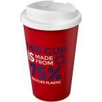 Americano® Eco 350 ml recycled tumbler with spill-proof lid Red/white