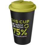 Americano® Eco 350 ml recycled tumbler with spill-proof lid, lime Lime,black