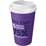 Americano® Eco 350 ml recycled tumbler with spill-proof lid, purple Purple,white