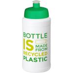 Baseline Recycelte Sportflasche, 500 ml Weiß/grün