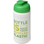 Baseline 500 ml recycled sport bottle with flip lid White/green