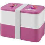MIYO Doppel-Lunchbox Rosa/weiß