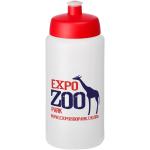 Baseline® Plus grip 500 ml Sportflasche mit Sportdeckel Transparent rot