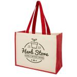 Varai 320 g/m² canvas and jute shopping tote bag 23L Red