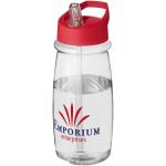 H2O Active® Pulse 600 ml Sportflasche mit Ausgussdeckel Transparent rot