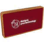 SCX.design P36 5000 mAh kabellose Powerbank mit Leuchtlogo, Mittelrot Mittelrot, Holz