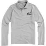 Oakville long sleeve men's polo, grey marl Grey marl | XS