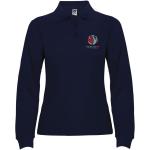 Estrella Langarm Poloshirt für Damen, marineblau Marineblau | 5XL