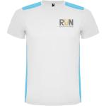 Detroit 130 g/m² short sleeve unisex sports t-shirt, white, turquoise White, turquoise | L