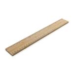 XD Collection Timberson extra thick 30cm double sided bamboo ruler Brown