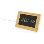 XD Collection Utah RCS recycled plastic and bamboo LED clock Brown