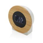 XD Collection Utah RCS rplastic and bamboo LCD desk clock Brown