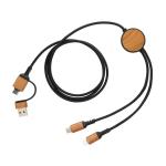 XD Collection Ohio 6-in-1-Kabel aus RCS zertifiziert recyceltem Kunststoff Schwarz