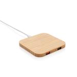 XD Collection 5W-Wireless-Charger aus Bambus mit USB Braun