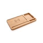 XD Collection Bamboo desk organiser 5W wireless charger Brown