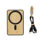 XD Collection Zen 5000mAh 5W magnetische Bambus-Powerbank aus RCS rPlastik Schwarz