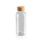 XD Collection GRS rPET Flasche mit Bambus-Deckel Transparent