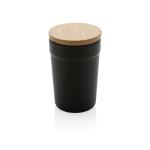 XD Collection GRS rPP-Becher mit Bambusdeckel Schwarz