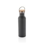 XD Collection Modern stainless steel bottle with bamboo lid Convoy grey