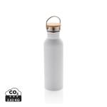 XD Collection Modern stainless steel bottle with bamboo lid 