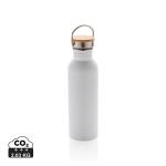 XD Collection Moderne Stainless-Steel Flasche mit Bambusdeckel 