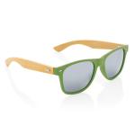 XD Collection Sonnenbrille aus Bambus und RCS recyceltem Kunststoff Grün