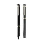 Swiss peak OSLO recycled stainless steel deluxe pen set Black