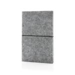 XD Collection GRS certified recycled felt A5 softcover notebook Convoy grey