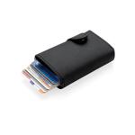 XD Collection Standard aluminium RFID cardholder with PU wallet Black