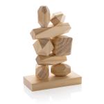 Ukiyo Crios wooden balancing rocks in pouch Brown