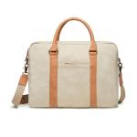 VINGA Bosler Computertasche aus RCS recyceltem Canvas Beige
